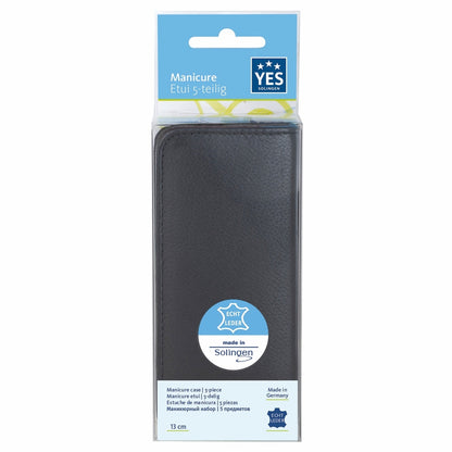 YES Solingen Manicure Reissverschluss-Etui Schwarz 5-teilig
