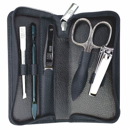 YES Solingen Manicure Reissverschluss-Etui Schwarz 5-teilig