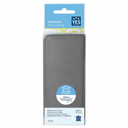 YES Solingen Manicure Reissverschluss-Etui Taupe 5-teilig