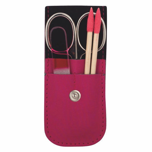 YES Solingen Manicure Taschenetui Nylon Pink 4-teilig