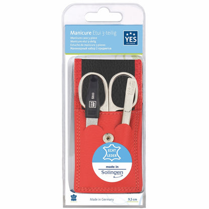 YES Solingen Manicure Taschenetui Rot 3-teilig